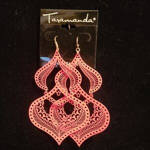 Taramanda Hot Pink Filigree Earrings w/ Wire back